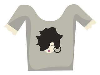 Image showing A showcase grey-colored t-shirt, vector or color illustration. 