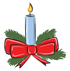 Image showing Image of Christmas candle, vector or color illustration.