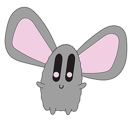 Image showing Strange creature with huge ears, vector or color illustration.