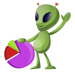 Image showing Alien analyze, illustration, vector on white background.