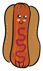 Image showing Image of cute hot dog, vector or color illustration.