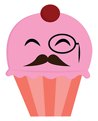 Image showing Image of cupcake, vector or color illustration.