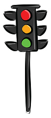 Image showing Traffic lights, vector or color illustration.