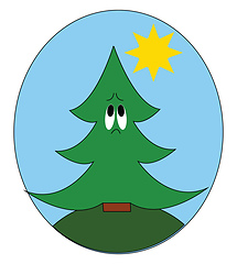 Image showing Sad tree, vector or color illustration.