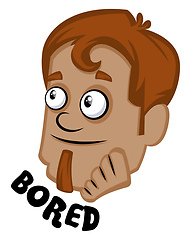 Image showing Human emoji feeling bored, illustration, vector on white backgro