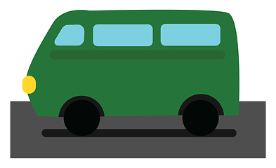 Image showing Green car, vector or color illustration.