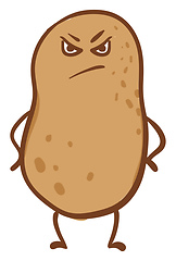 Image showing Angry potato, vector or color illustration.