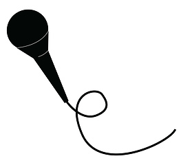 Image showing A black microphone, vector or color illustration.