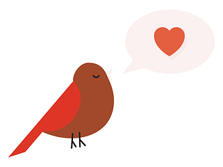 Image showing Image of bird showing love, vector or color illustration.