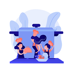 Image showing Couple cooking vector concept metaphor