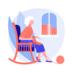 Image showing Loneliness of elderly people vector concept metaphor