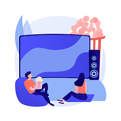 Image showing Open air cinema vector concept metaphor