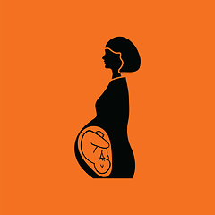 Image showing Pregnant woman with baby icon