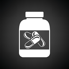 Image showing Fitness pills in container icon