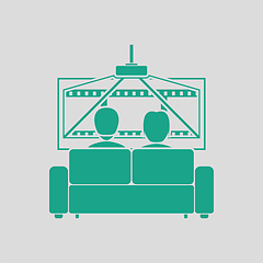 Image showing Cinema sofa icon