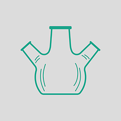 Image showing Icon of chemistry round bottom flask with triple throat