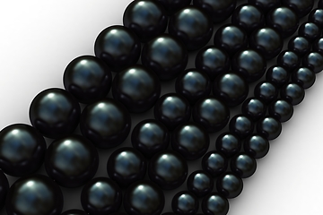 Image showing Black pearls necklaces