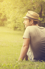 Image showing Man sitting in the park