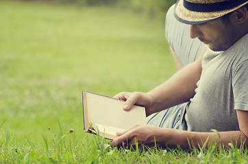 Image showing Man reading a book