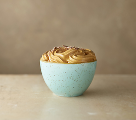 Image showing whipped caramel and coffee cream dessert