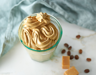 Image showing whipped caramel and coffee cream dessert