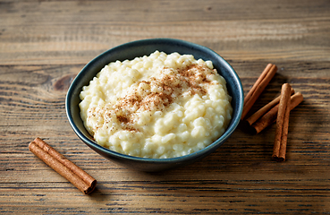 Image showing bowl of rice milk pudding