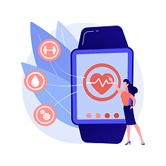 Image showing Heart rate on smartwatch vector concept metaphor