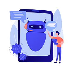 Image showing Dialog with chatbot vector concept metaphor