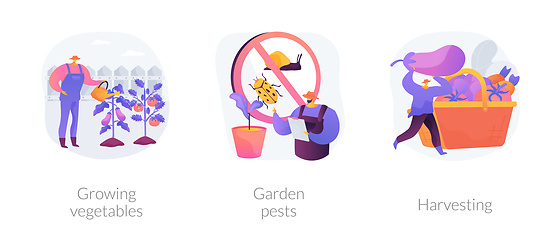 Image showing Home gardening abstract concept vector illustrations.