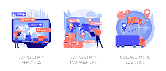 Image showing Logistics operations control vector concept metaphors.