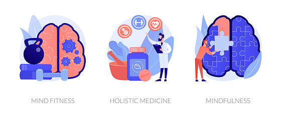 Image showing Mental and physical health treatment abstract concept vector illustrations.