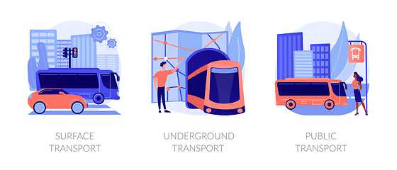 Image showing Urban passengers transportation vector concept metaphors.