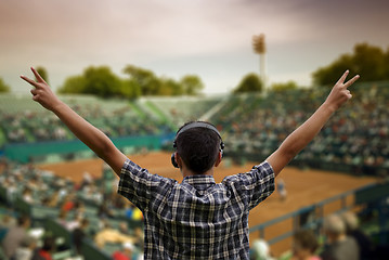 Image showing Supporter at tennis cup,clipping path