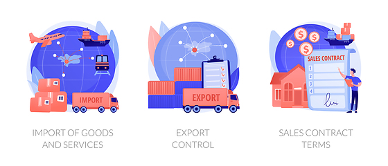 Image showing Global trade, distribution and logistics abstract concept vector illustrations.