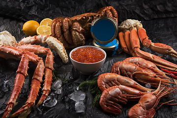 Image showing Set of fresh seafood