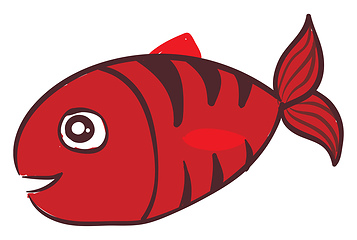 Image showing Scarlet fish, vector or color illustration.