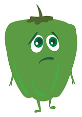 Image showing Sad pepper, vector or color illustration.