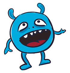 Image showing Blue monster, vector or color illustration.