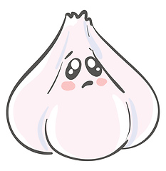 Image showing Sorrowful garlic, vector or color illustration.