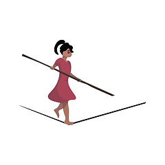 Image showing Rope dancer, vector or color illustration.