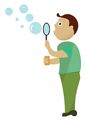 Image showing Image of blow bubbles, vector or color illustration.