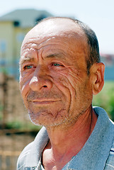 Image showing Old wrinkled man portrait