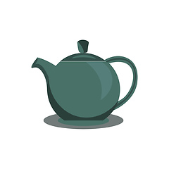 Image showing Clipart of a green-colored teapot, vector or color illustration.