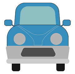 Image showing Blue car, vector or color illustration.