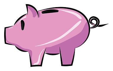 Image showing Image of cashbox - piggy bank, vector or color illustration.