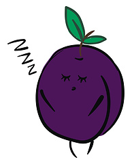 Image showing Sleeping plum, vector or color illustration.