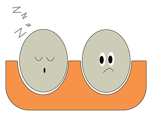 Image showing Sleeping eggs, vector or color illustration.