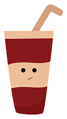 Image showing A smiling juice glass, vector or color illustration.