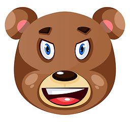 Image showing Bear is feeling irritated, illustration, vector on white backgro