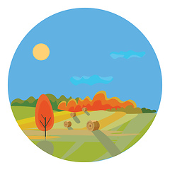 Image showing Image of autumn landscape, vector or color illustration.